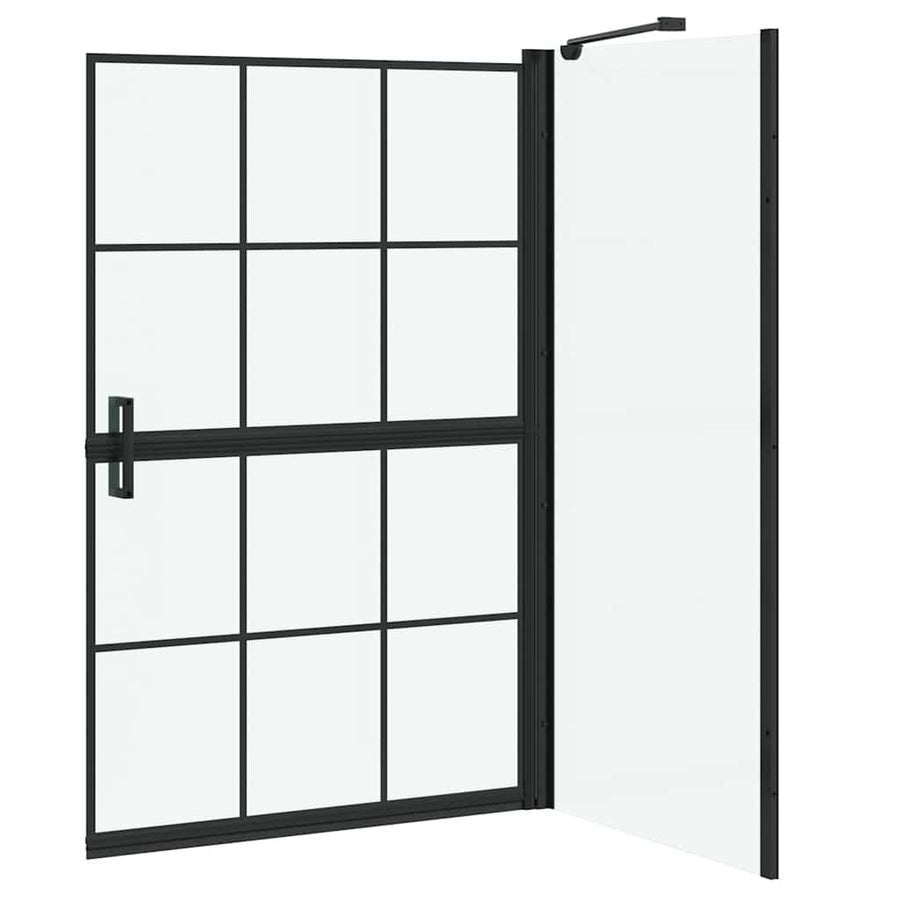 Bad Douche Scherm Zwart en transparant 80 x 67 x 129.5 cm