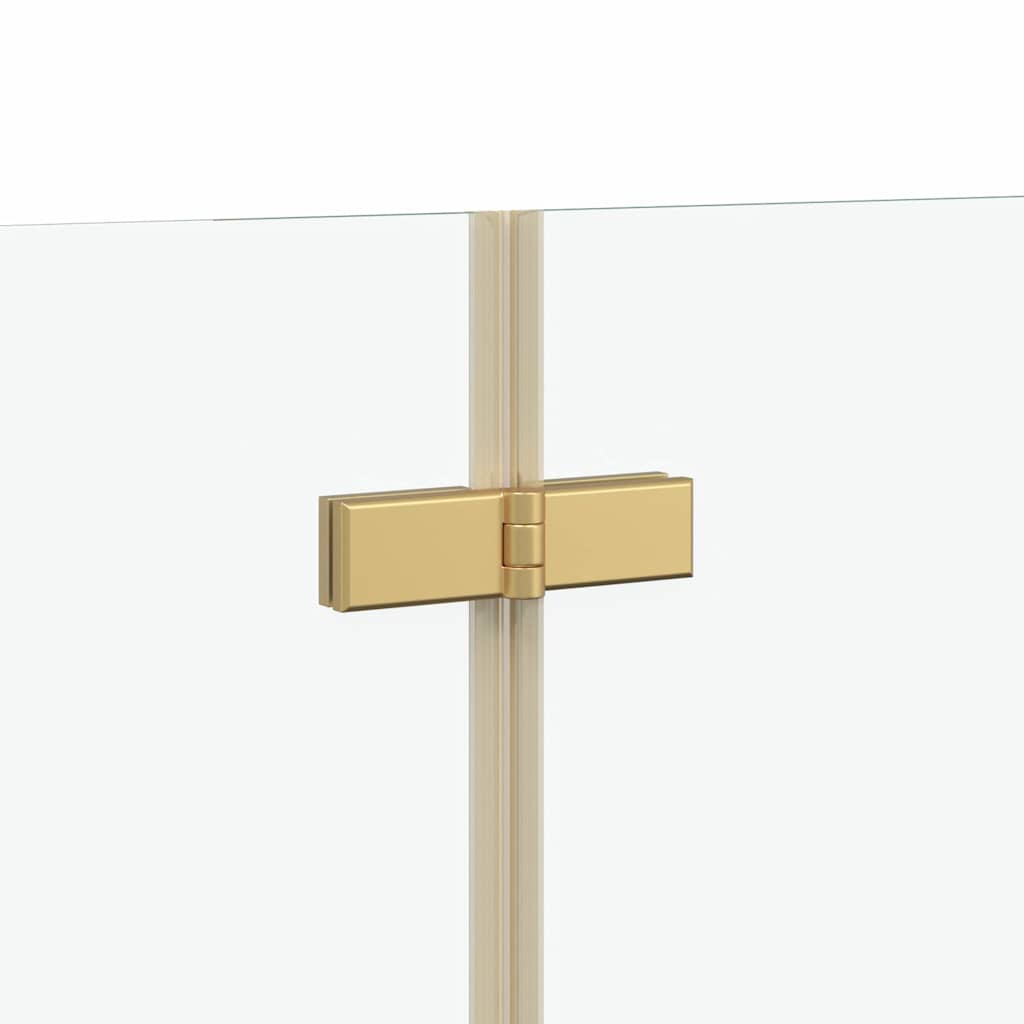 Douche Omhulsel Goud 130 x 138 cm ESG-glas en aluminium