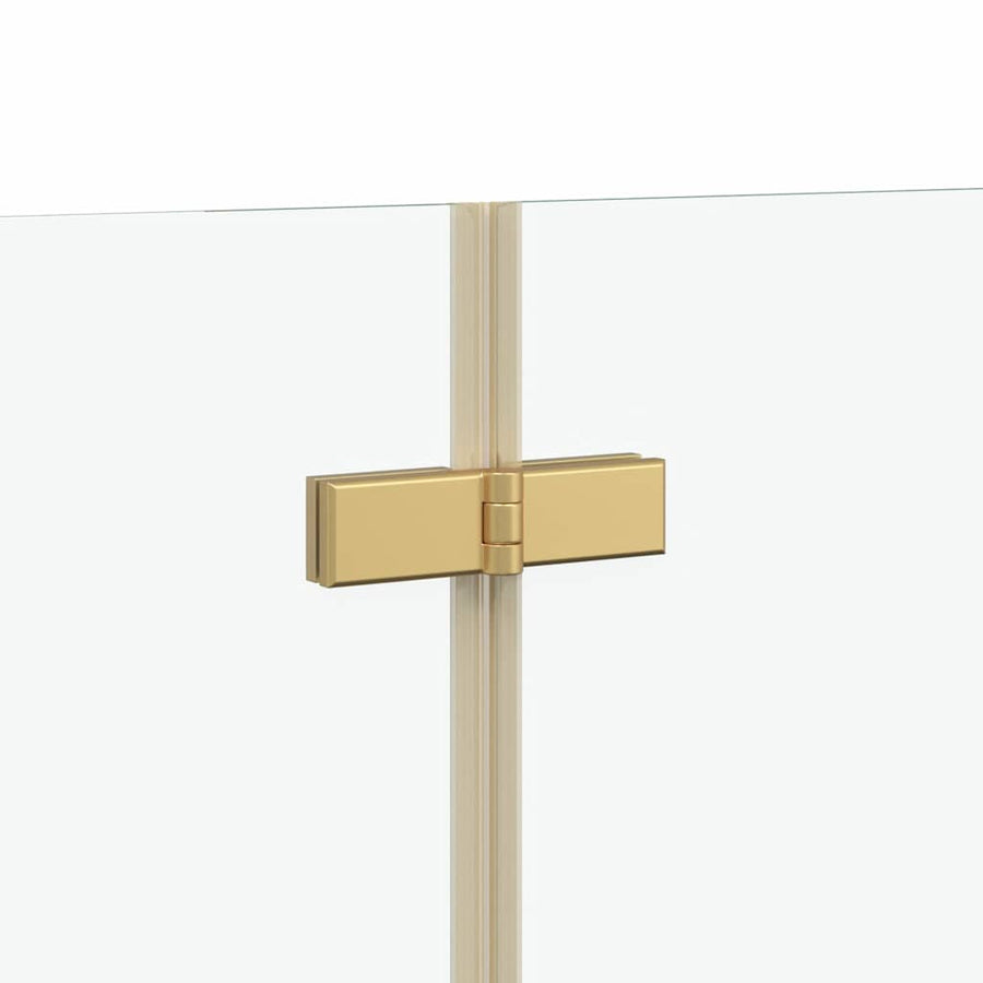Douche Omhulsel Goud 130 x 138 cm ESG-glas en aluminium