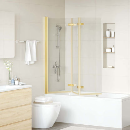 Douche Omhulsel Goud 130 x 138 cm ESG-glas en aluminium