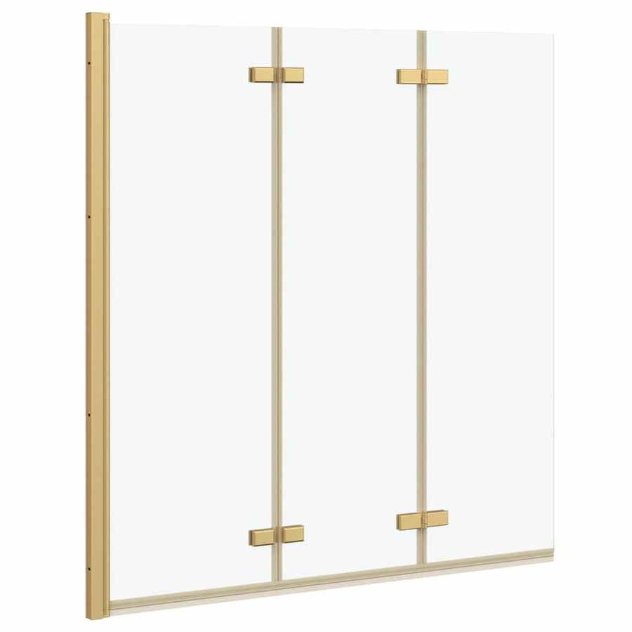 Douche Omhulsel Goud 130 x 138 cm ESG-glas en aluminium