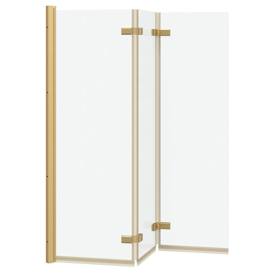 Douche Omhulsel Goud 130 x 138 cm ESG-glas en aluminium