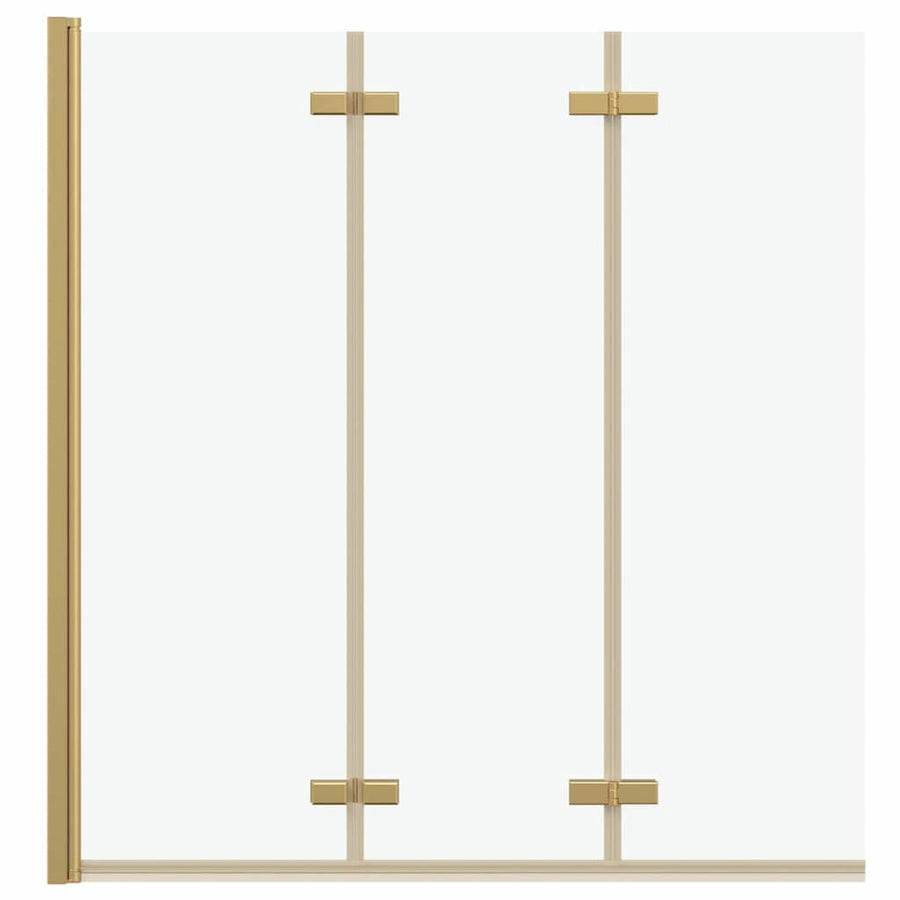 Douche Omhulsel Goud 130 x 138 cm ESG-glas en aluminium