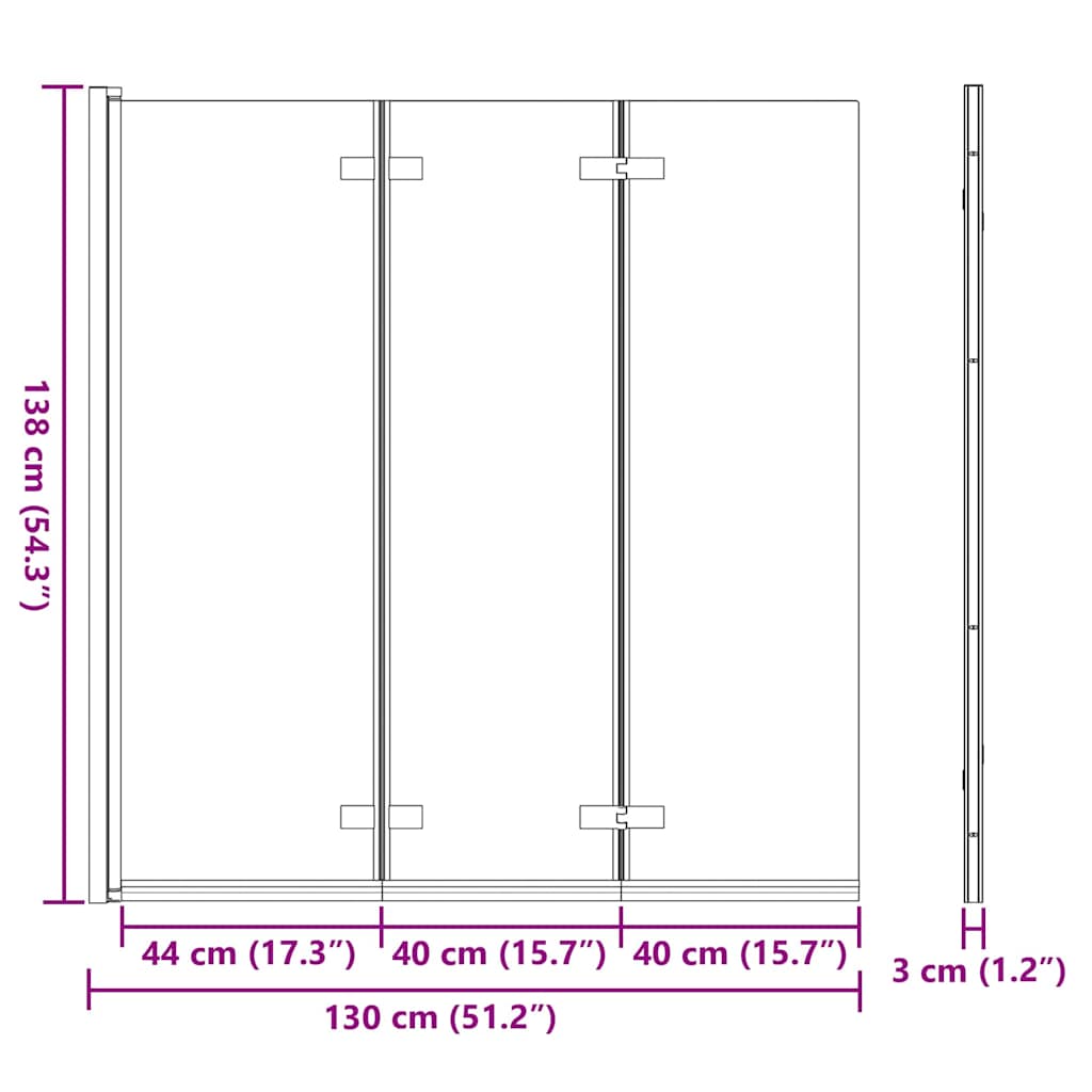 Douche Omhulsel Goud 130 x 138 cm ESG-glas en aluminium