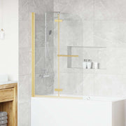 Douchecabine 95x140 cm goud ESG-glas aluminium