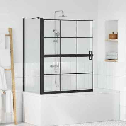 Bad Douche Scherm Zwart en transparant 100 x 67 x 129.5 cm