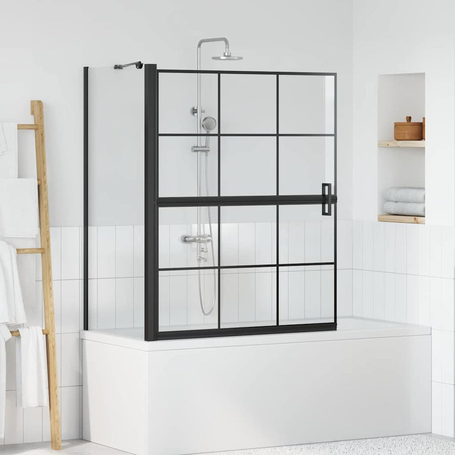 Bad Douche Scherm Zwart en transparant 100 x 67 x 129.5 cm