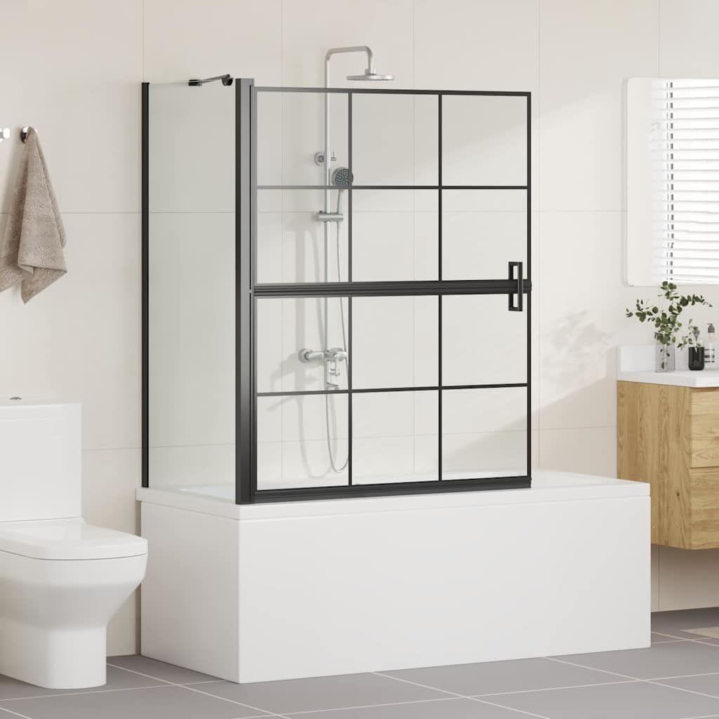 Bad Douche Scherm Zwart en transparant 100 x 67 x 129.5 cm