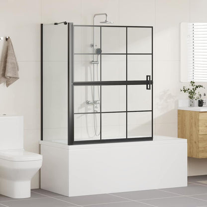 Bad Douche Scherm Zwart en transparant 100 x 67 x 129.5 cm
