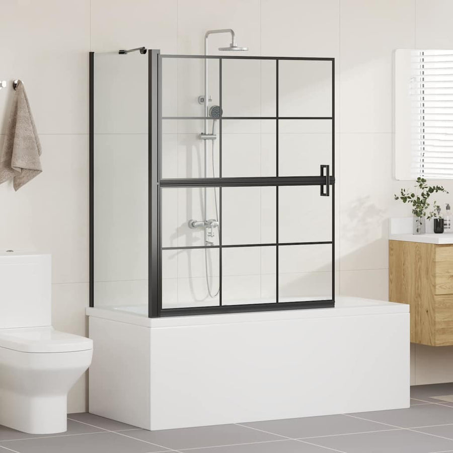 Bad Douche Scherm Zwart en transparant 100 x 67 x 129.5 cm