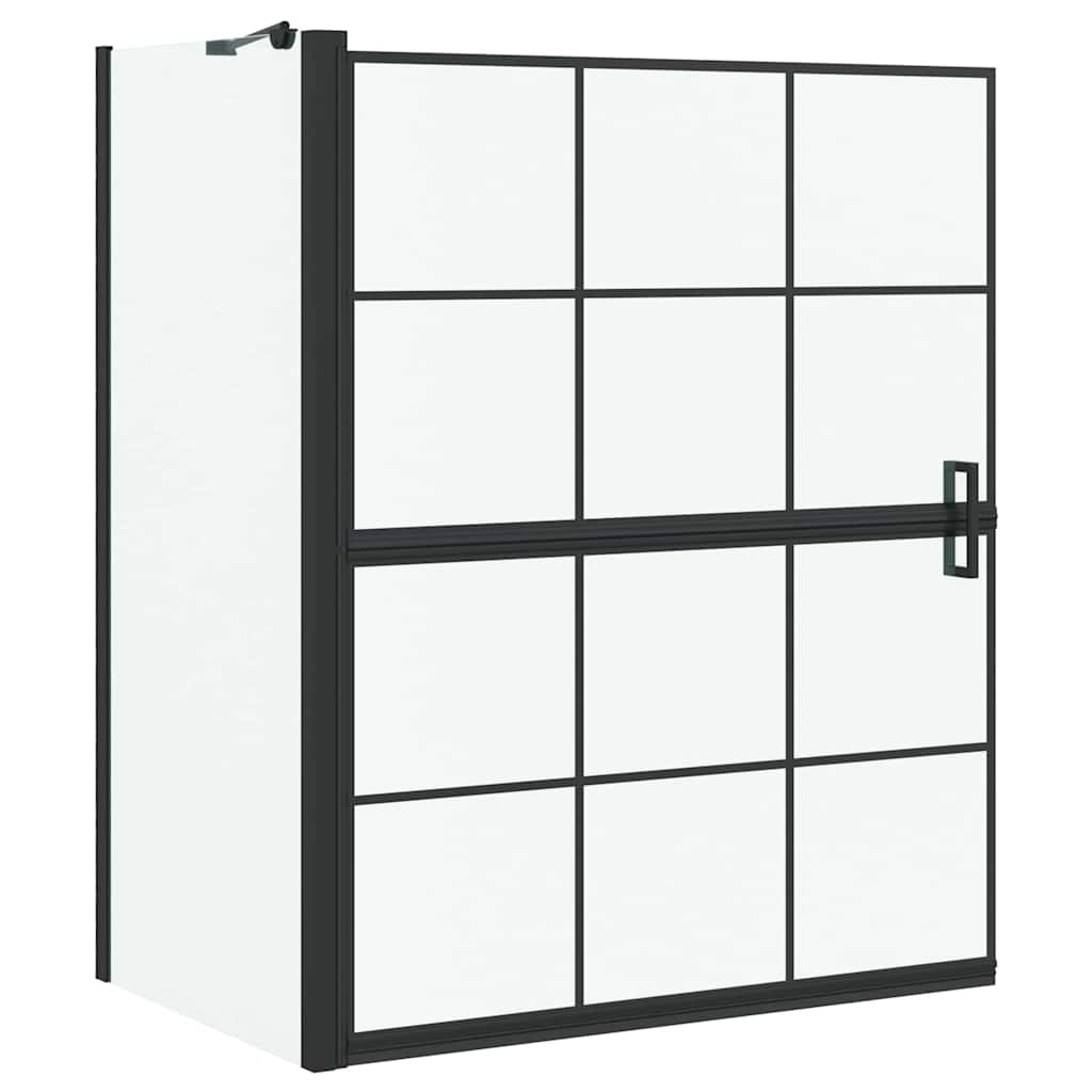 Bad Douche Scherm Zwart en transparant 100 x 67 x 129.5 cm