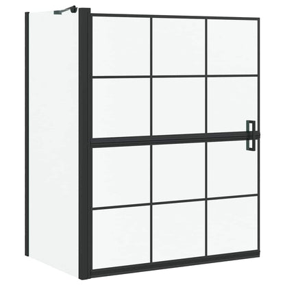 Bad Douche Scherm Zwart en transparant 100 x 67 x 129.5 cm