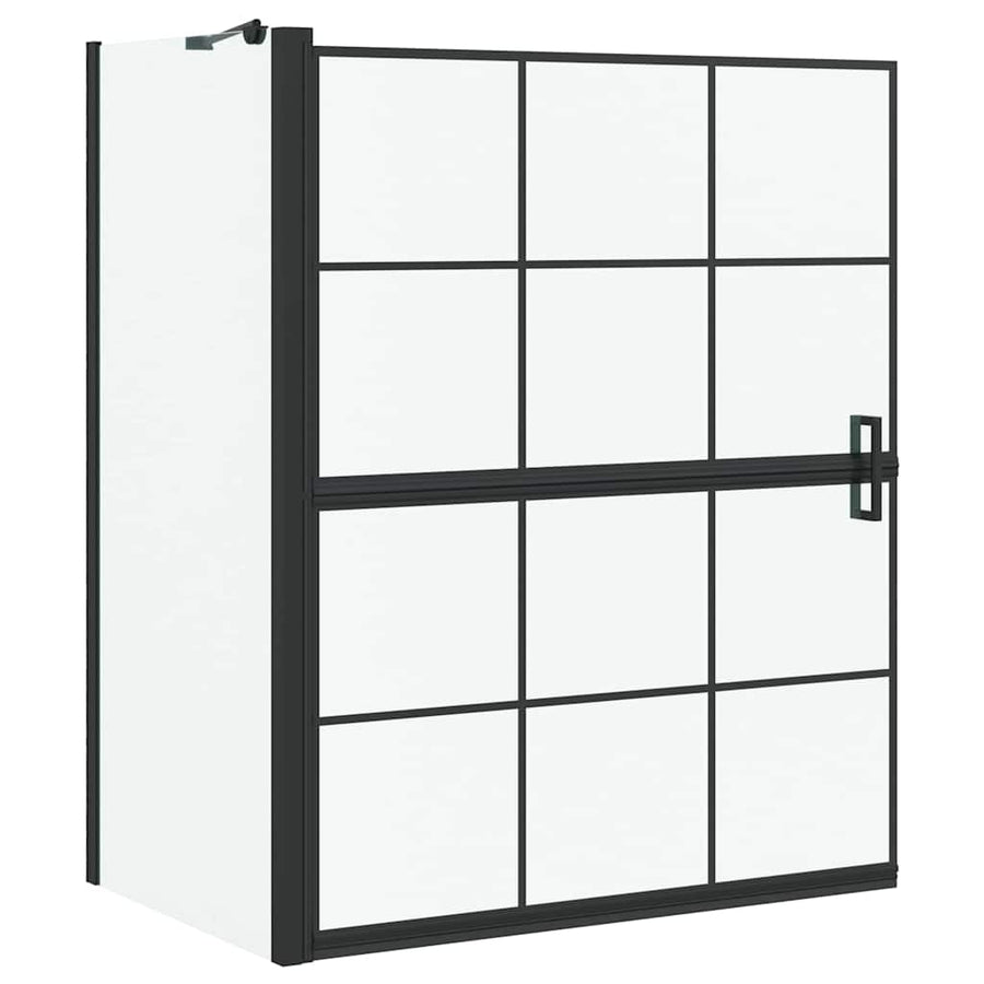 Bad Douche Scherm Zwart en transparant 100 x 67 x 129.5 cm