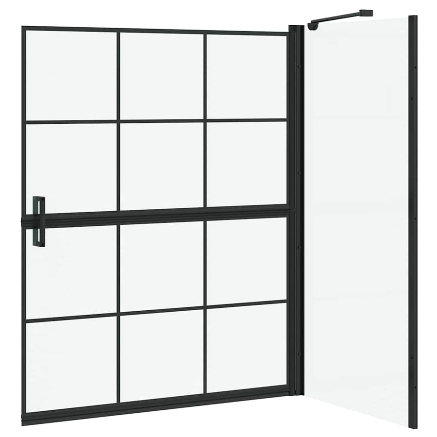 Bad Douche Scherm Zwart en transparant 100 x 67 x 129.5 cm