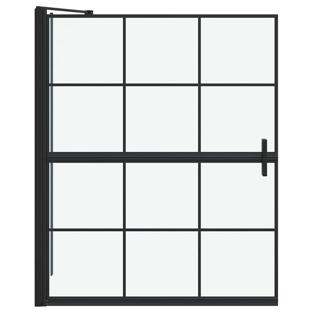 Bad Douche Scherm Zwart en transparant 100 x 67 x 129.5 cm