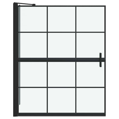 Bad Douche Scherm Zwart en transparant 100 x 67 x 129.5 cm