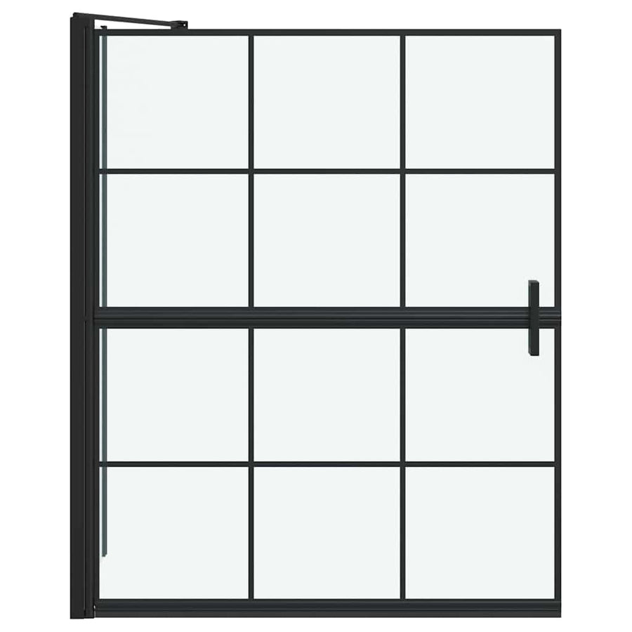 Bad Douche Scherm Zwart en transparant 100 x 67 x 129.5 cm