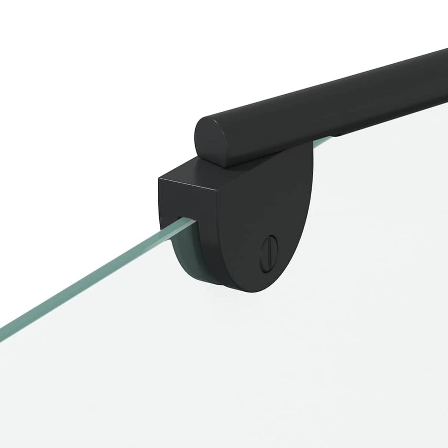 Badomheining Zwart 120 x 67 x 129 cm Gelaagd Glas en Aluminium