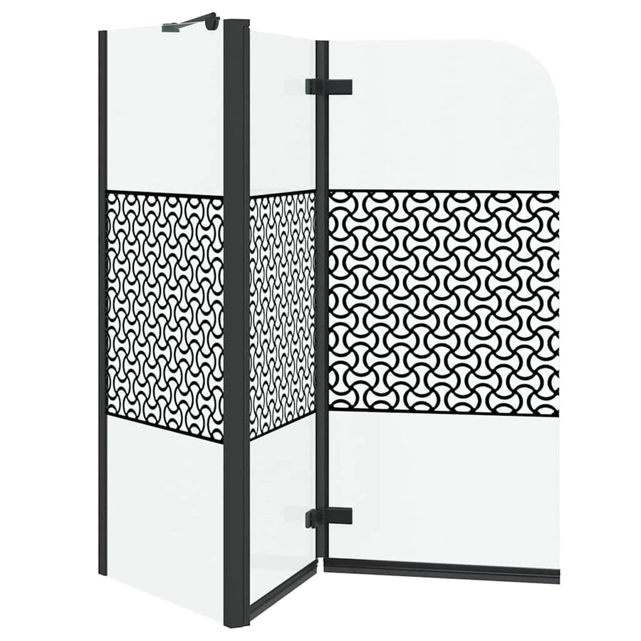 Badomheining Zwart 120 x 67 x 129 cm Gelaagd Glas en Aluminium