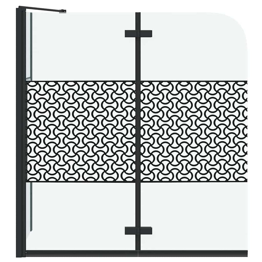 Badomheining Zwart 120 x 67 x 129 cm Gelaagd Glas en Aluminium