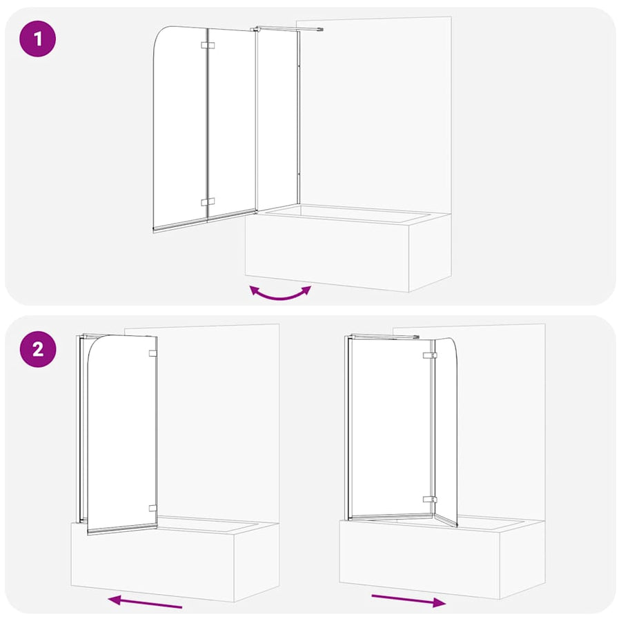 Badomheining Zwart 120 x 67 x 129 cm Gelaagd Glas en Aluminium