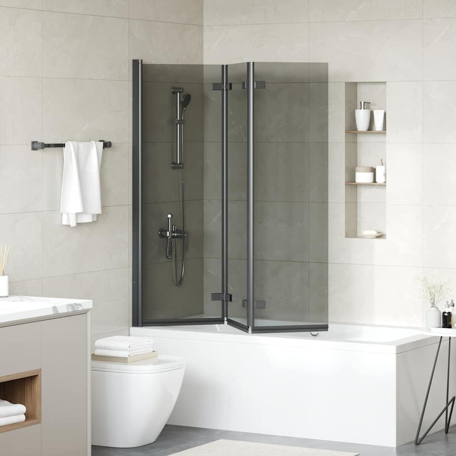 Douche Omhulsel Zwart 130 x 138 cm ESG-glas en aluminium