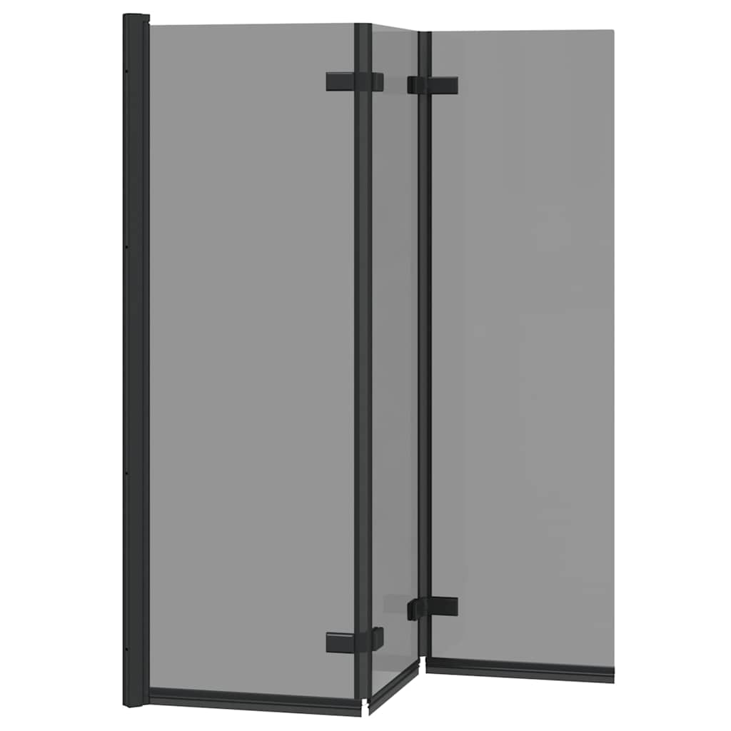 Douche Omhulsel Zwart 130 x 138 cm ESG-glas en aluminium