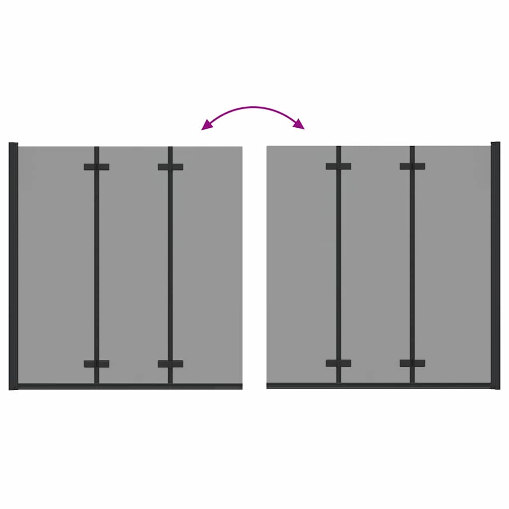Douche Omhulsel Zwart 130 x 138 cm ESG-glas en aluminium