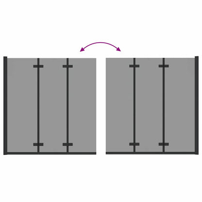 Douche Omhulsel Zwart 130 x 138 cm ESG-glas en aluminium