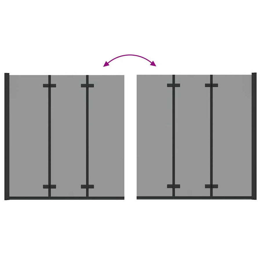 Douche Omhulsel Zwart 130 x 138 cm ESG-glas en aluminium