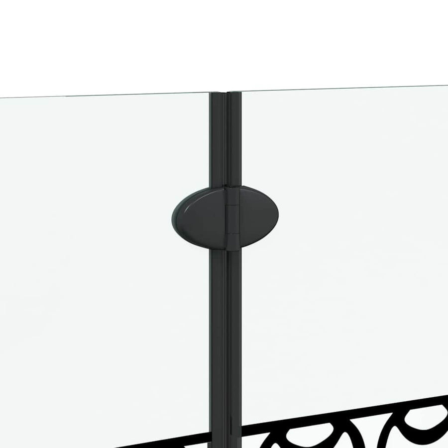 Douche Omhulsel Zwart en transparant 130 x 130 cm gehard glas
