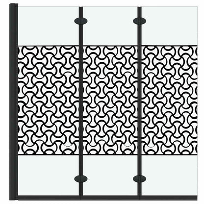 Douche Omhulsel Zwart en transparant 130 x 130 cm gehard glas