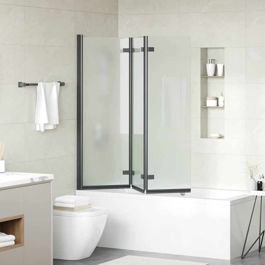 Douche Omhulsel Zwart 130 x 138 cm ESG-glas en aluminium