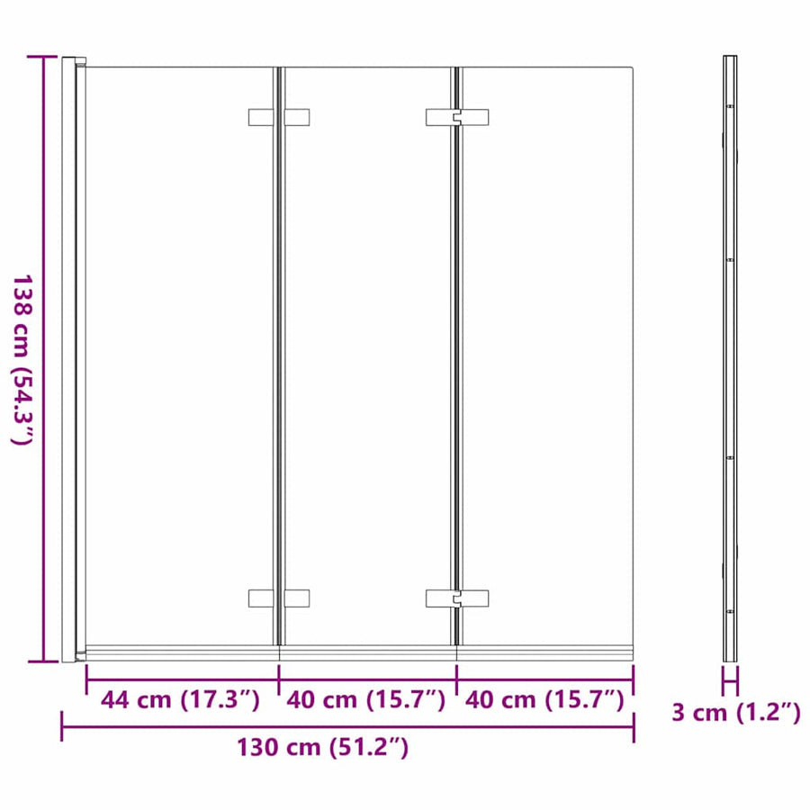 Douche Omhulsel Zwart 130 x 138 cm ESG-glas en aluminium