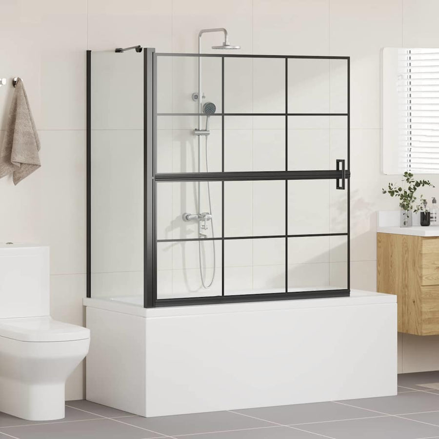 Bad Douche Scherm Zwart en transparant 116 x 67 x 129.5 cm