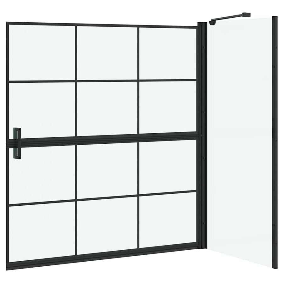 Bad Douche Scherm Zwart en transparant 116 x 67 x 129.5 cm