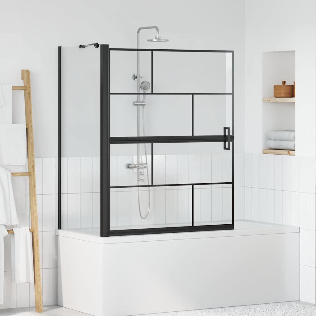 Bad Douche Scherm Zwart en transparant 100 x 67 x 129.5 cm