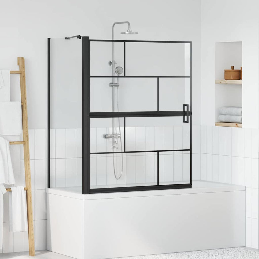 Bad Douche Scherm Zwart en transparant 100 x 67 x 129.5 cm