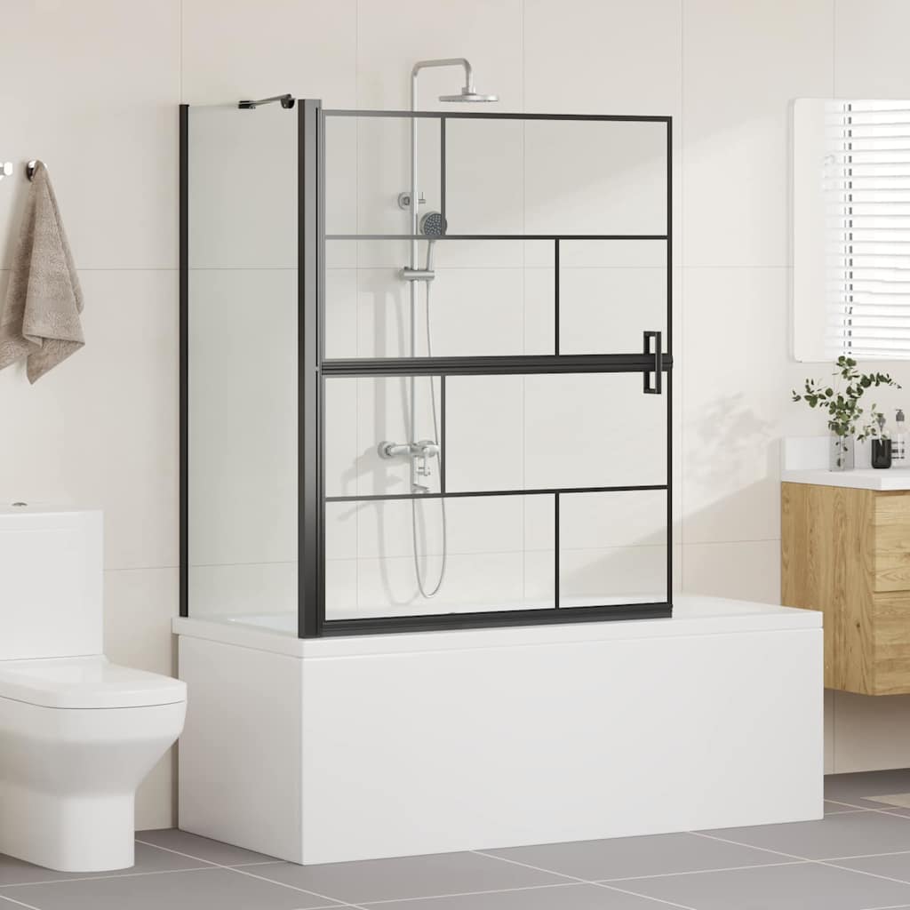Bad Douche Scherm Zwart en transparant 100 x 67 x 129.5 cm