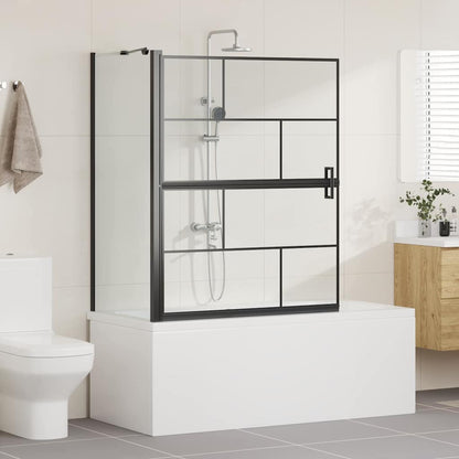 Bad Douche Scherm Zwart en transparant 100 x 67 x 129.5 cm