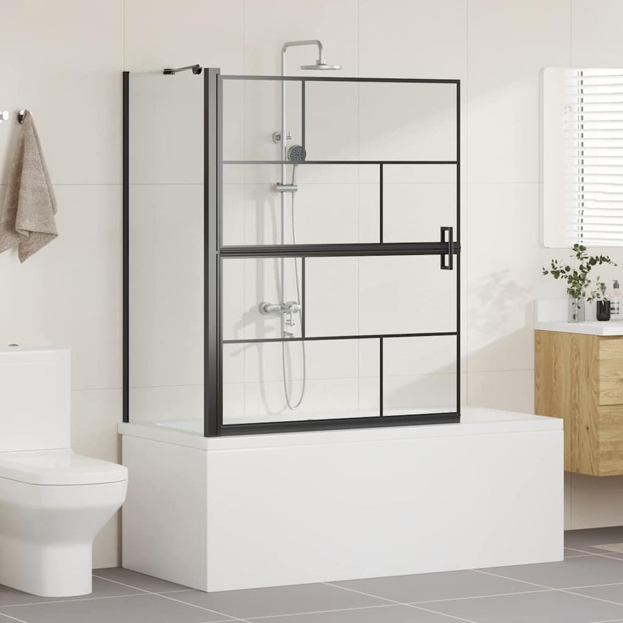 Bad Douche Scherm Zwart en transparant 100 x 67 x 129.5 cm