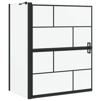 Bad Douche Scherm Zwart en transparant 100 x 67 x 129.5 cm