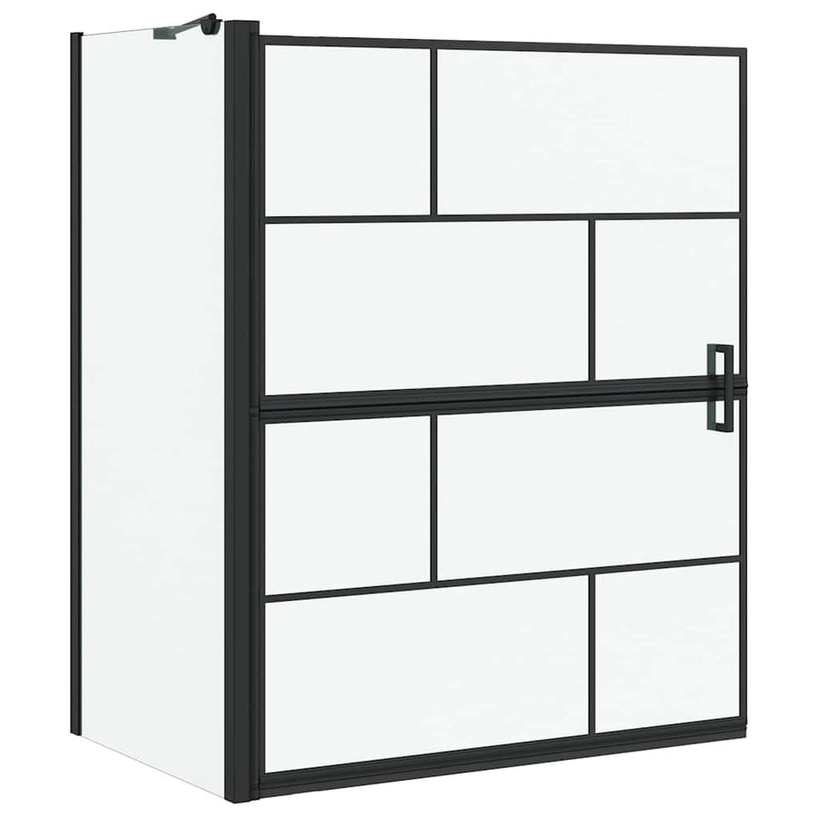 Bad Douche Scherm Zwart en transparant 100 x 67 x 129.5 cm
