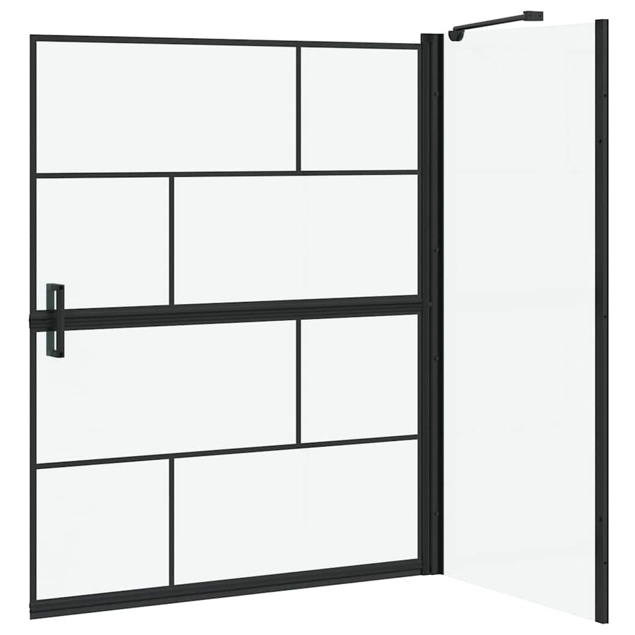 Bad Douche Scherm Zwart en transparant 100 x 67 x 129.5 cm