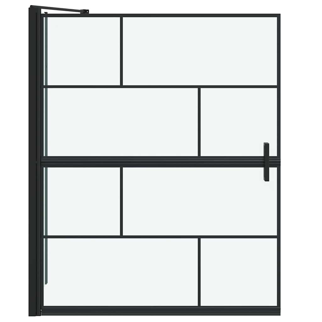 Bad Douche Scherm Zwart en transparant 100 x 67 x 129.5 cm