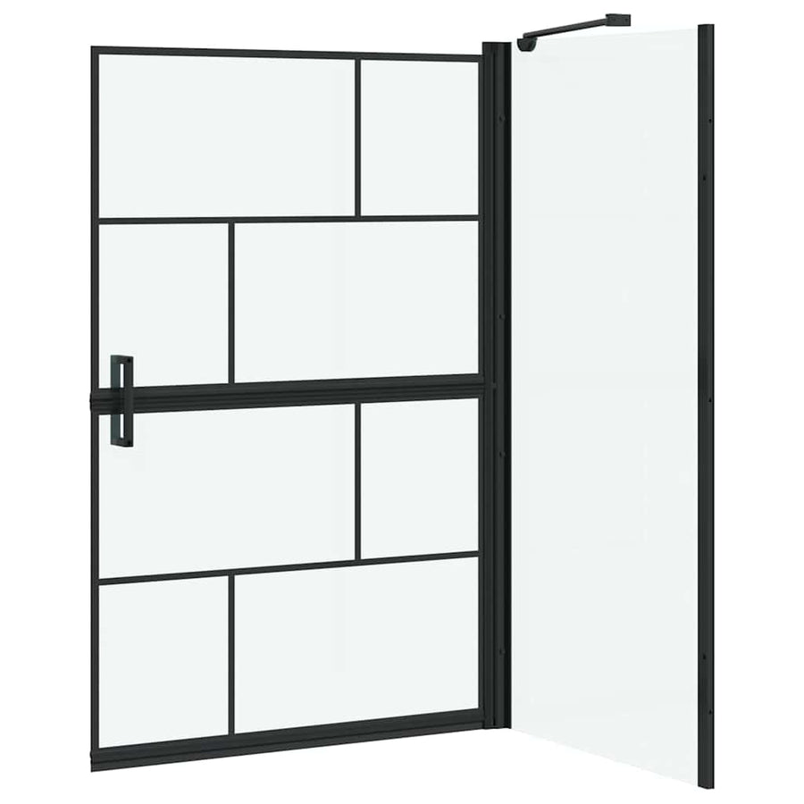 Bad Douche Scherm Zwart en transparant 80 x 67 x 129.5 cm