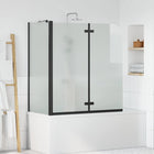 Douche scherm 120x68x130 cm zwart ESG-glas aluminium