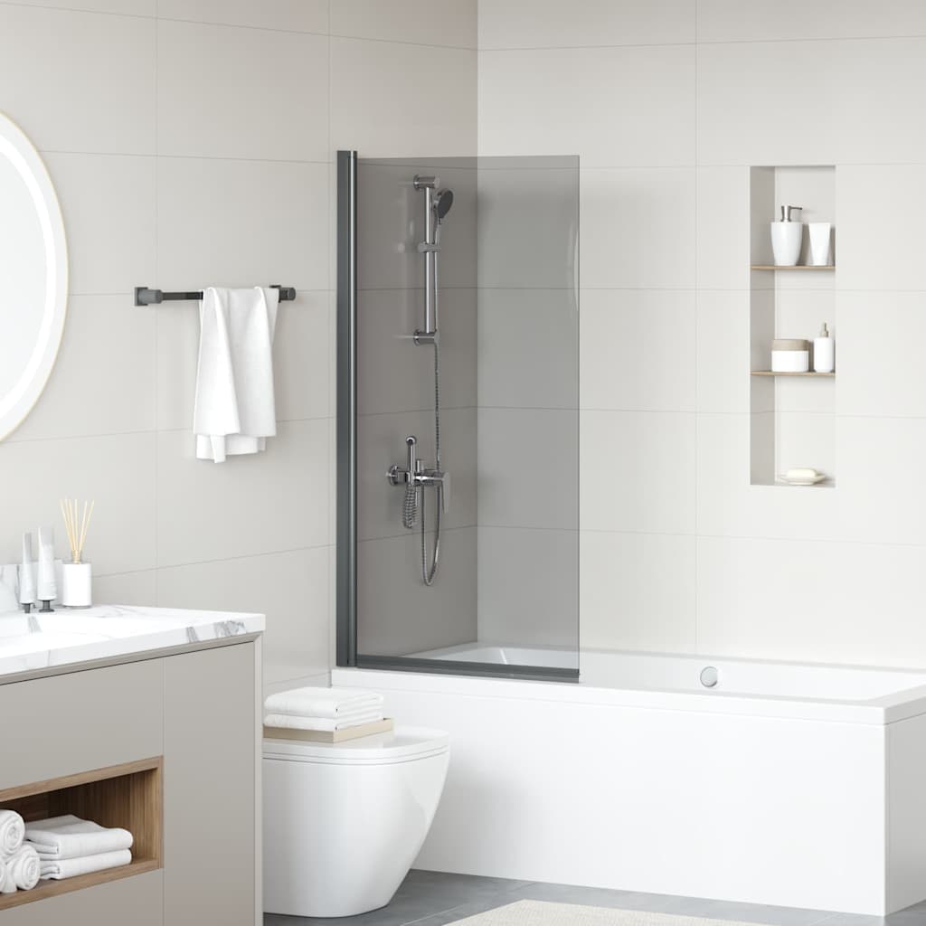 Bad Douchescreen Zwart 68 x 130 cm Gehard glas