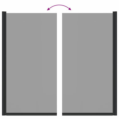 Bad Douchescreen Zwart 68 x 130 cm Gehard glas