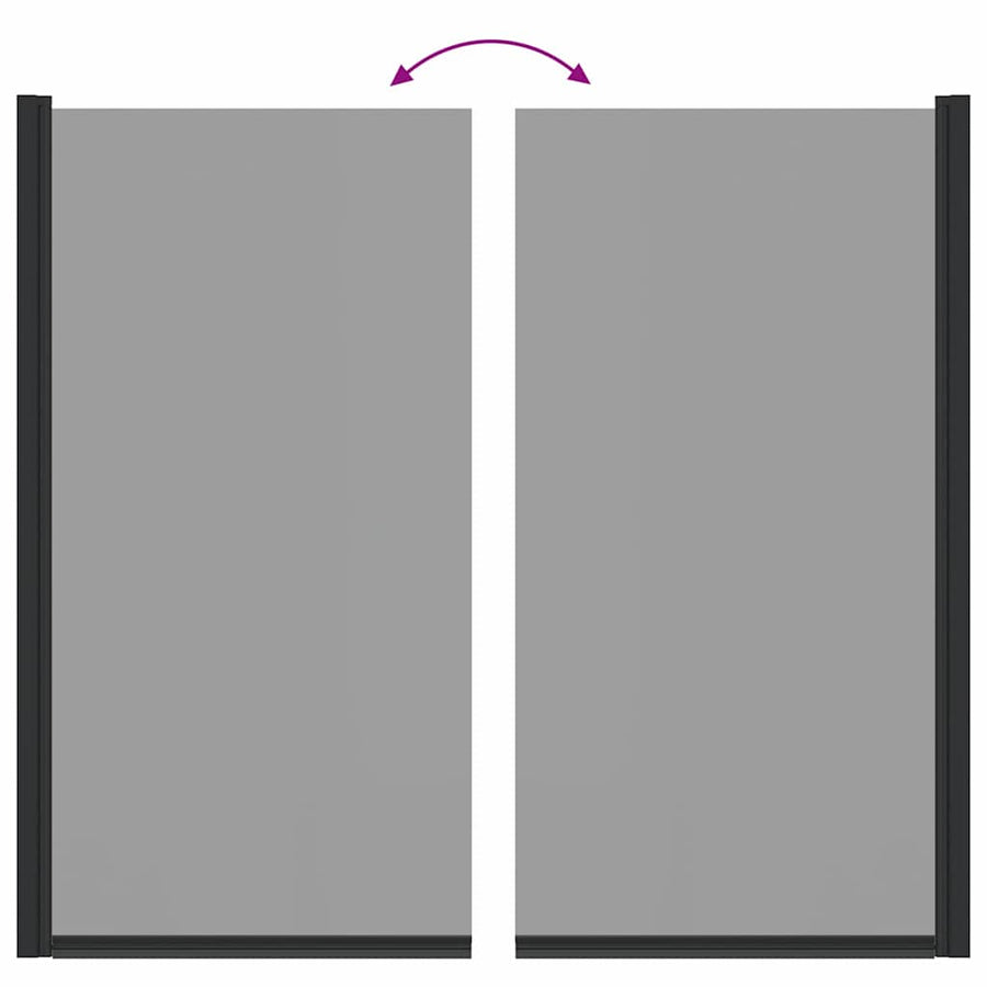 Bad Douchescreen Zwart 68 x 130 cm Gehard glas